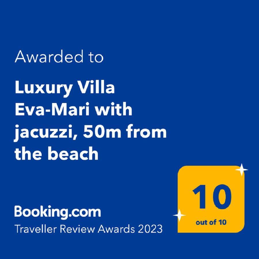 Stalós Luxury Villa Eva-Mari With Jacuzzi, 50M From The Beach מראה חיצוני תמונה