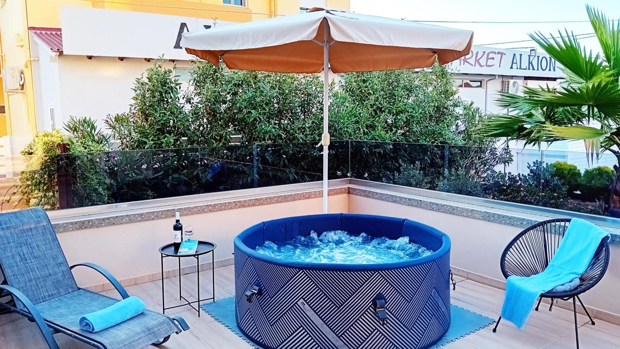 Stalós Luxury Villa Eva-Mari With Jacuzzi, 50M From The Beach מראה חיצוני תמונה